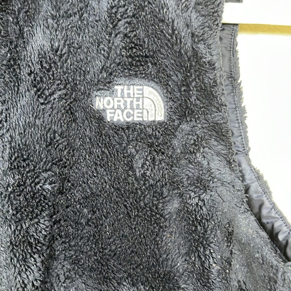 THE North Face Women's Faux Fur Vest Zip Front Teddy Plush Navy Blue Size S - Picture 2 of 10